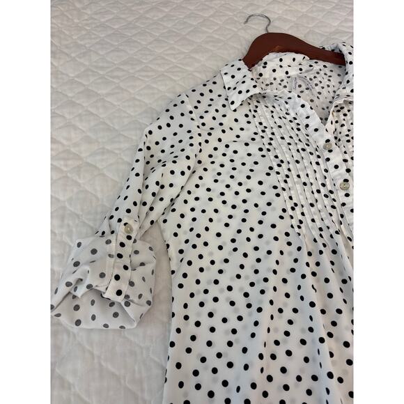 Seraphine Maternity Sz 8 Dotty Woven Blouse Polka Dots - Picture 7 of 8